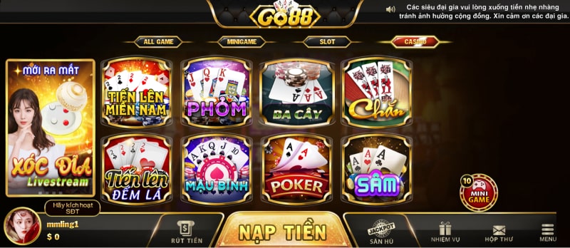 Chơi game bài Go88 cực cuốn